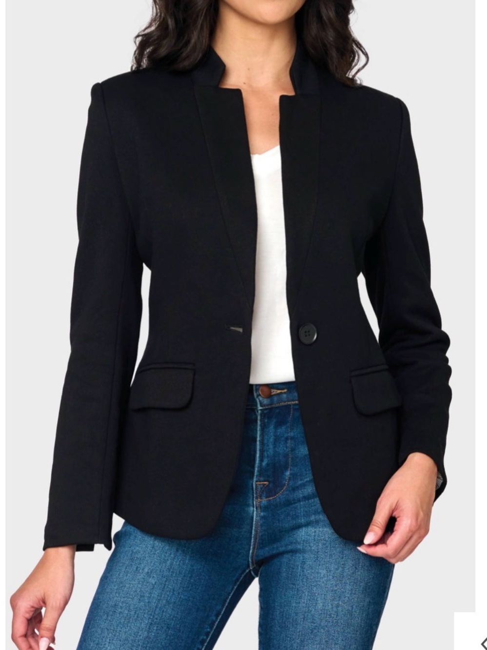 Gibsonlook Black Notch Collar Knit Blazer in Black Size 4-6 Small NWT